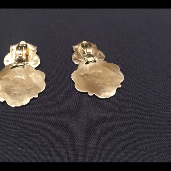 Foree sterling silver clip earrings-2.5 inches from top to bottom - Picture 3 of 3